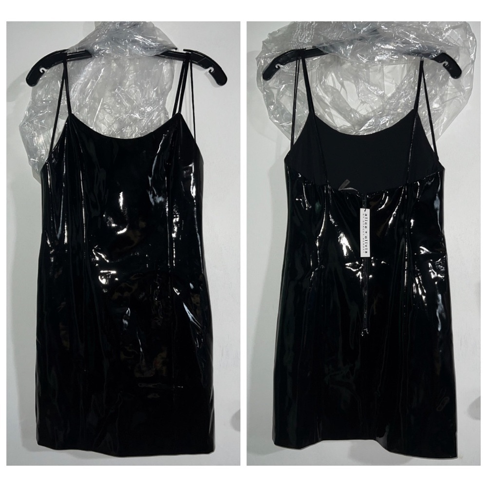 Alice + Olivia Nelle Vegan Leather Fitted Mini Dress - Picture 6 of 12